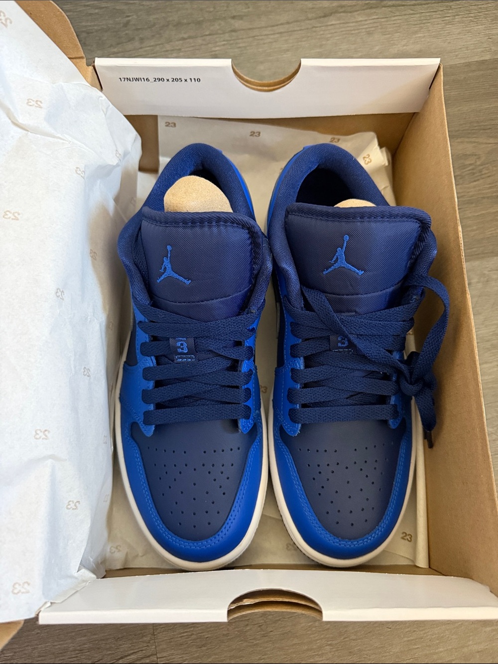 Nike Air Jordan 1 Low Royal Blue Navy White Women’s Size 7 New With Box - Picture 8 of 8